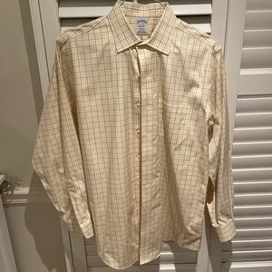 Brooks Brothers Men's Yellow Regent Checkered Shirt